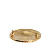 Chanel Gold Plated CC Medallion Brooch Secondhand