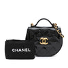 Chanel Mini CC Quilted Patent Leather Top Handle Clutch with Chain Secondhand