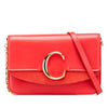 Ferragamo Small Calfskin and Suede C Clutch With Chain Secondhand