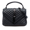 Saint Laurent Medium Chevron Sheepskin Monogram Monochrome College Bag Secondhand