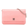 Chanel CC Embossed Lambskin Camellia Wallet On Chain Secondhand