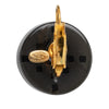 Chanel CC Resin and Gold Plated Round Lever Backs Earrings Secondhand