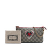 Gucci GG Supreme Embroidered Heart Chain Pochette Secondhand