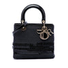 Dior Medium Patent Trimmed Woven Canvas Lady Dior Secondhand