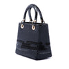 Dior Medium Patent Trimmed Woven Canvas Lady Dior Secondhand