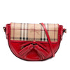 Burberry Patent Leather and Haymarket Check Coated Canvas Maydown Crossbody Secondhand