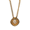 Dior Gold Plated Strass CD Logo Pendant Necklace Secondhand