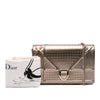 Secondhand Dior Metallic Patent Microcannage Diorama Wallet on Chain