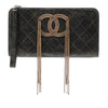 Chanel Metallic Lambskin CC Chain Fringe Clutch Secondhand