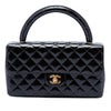 Chanel Medium CC Quilted Patent Rectangular Kelly Top Handle Bag Secondhand
