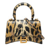 Balenciaga Calfskin Leopard Print Hourglass Top Handle Bag XS Secondhand