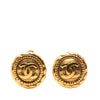 Chanel CC Gold Plated Round Clip On Earrings Secondhand