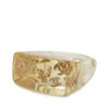Chanel CC Acrylic and Gold Plated Logo Ring Secondhand