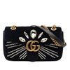 Gucci Medium GG Marmont Matelasse Velvet Crystal Embellished Shoulder Bag Secondhand