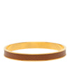 Hermès Gold Plated Epsom Kelly Cadena Lock Bangle Bracelet Secondhand