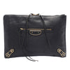 Balenciaga Goatskin Motocross Classic Metallic Edge Clutch Secondhand