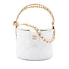 Chanel CC Quilted Lambskin Top Handle Round Vanity Case with Chain Secondhand