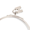 Hermès Palladium Plated Leather Kelly Cadena Lock Bangle Bracelet Secondhand