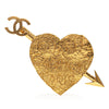 Chanel Gold Plated CC Arrow and Heart Brooch Secondhand