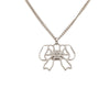 Chanel CC Brass Strass Bow Pendant Necklace Secondhand