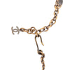 Chanel CC Gold Plated Resin Crossbones Round Pendant Necklace Secondhand