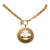 Chanel Gold Plated CC Round Pendant Necklace Secondhand