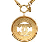 Chanel Gold Plated CC Round Pendant Necklace Secondhand
