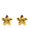 Chanel Gold Plated CC Flower Clip On Earrings Secondhand