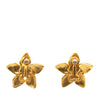 Chanel Gold Plated CC Flower Clip On Earrings Secondhand