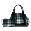 Secondhand Balenciaga Plaid Wool Navy Cabas S