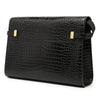 Saint Laurent Medium Shiny Croc Embossed Manhattan Shoulder Bag Secondhand