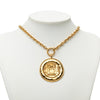 Chanel Gold Plated Rue Cambon Medallion Pendant Necklace Secondhand