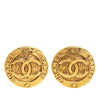 Chanel Gold Plated CC Round Clip On Earrings Secondhand