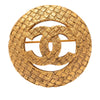 Chanel CC Gold Plated Woven Round Brooch Secondhand