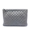 Chanel Large Quilted Metallic Lambskin O Case Clutch Secondhand