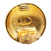 Chanel Gold Plated CC Quilted Round Clip On Earrings Secondhand