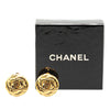 Chanel Gold Plated CC Quilted Round Clip On Earrings Secondhand