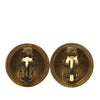 Chanel CC Gold Plated Round Button Clip on Earrings Secondhand