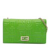 Fendi Nappa Logo Embossed Long Wallet On Chain Secondhand