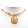 Chanel Gold Plated CC Round Pendant Necklace Secondhand