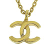 Chanel Gold Plated CC Pendant Chain Necklace Secondhand