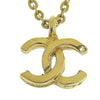 Chanel Gold Plated CC Pendant Chain Necklace Secondhand