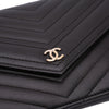 Secondhand Chanel Goatskin Chevron Statement Wallet On Chain