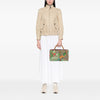 Gucci Medium GG Supreme Tian Bamboo Shopper Satchel Secondhand