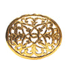 Chanel Gold Plated CC Round Brooch Secondhand