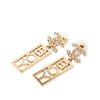 Chanel CC Brass Strass Boy Swing Push Back Earrings Secondhand