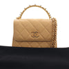 Chanel CC Quilted Lambskin Faux Pearl Top Handle Flap Secondhand