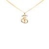 Dior Gold Plated Crystal CD Logo Pendant Necklace Secondhand
