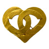 Chanel CC Gold Plated Heart Brooch Secondhand