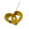 Chanel CC Gold Plated Heart Brooch Secondhand